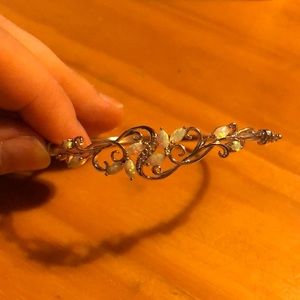 Lab created opal and lab created sapphire bracelet